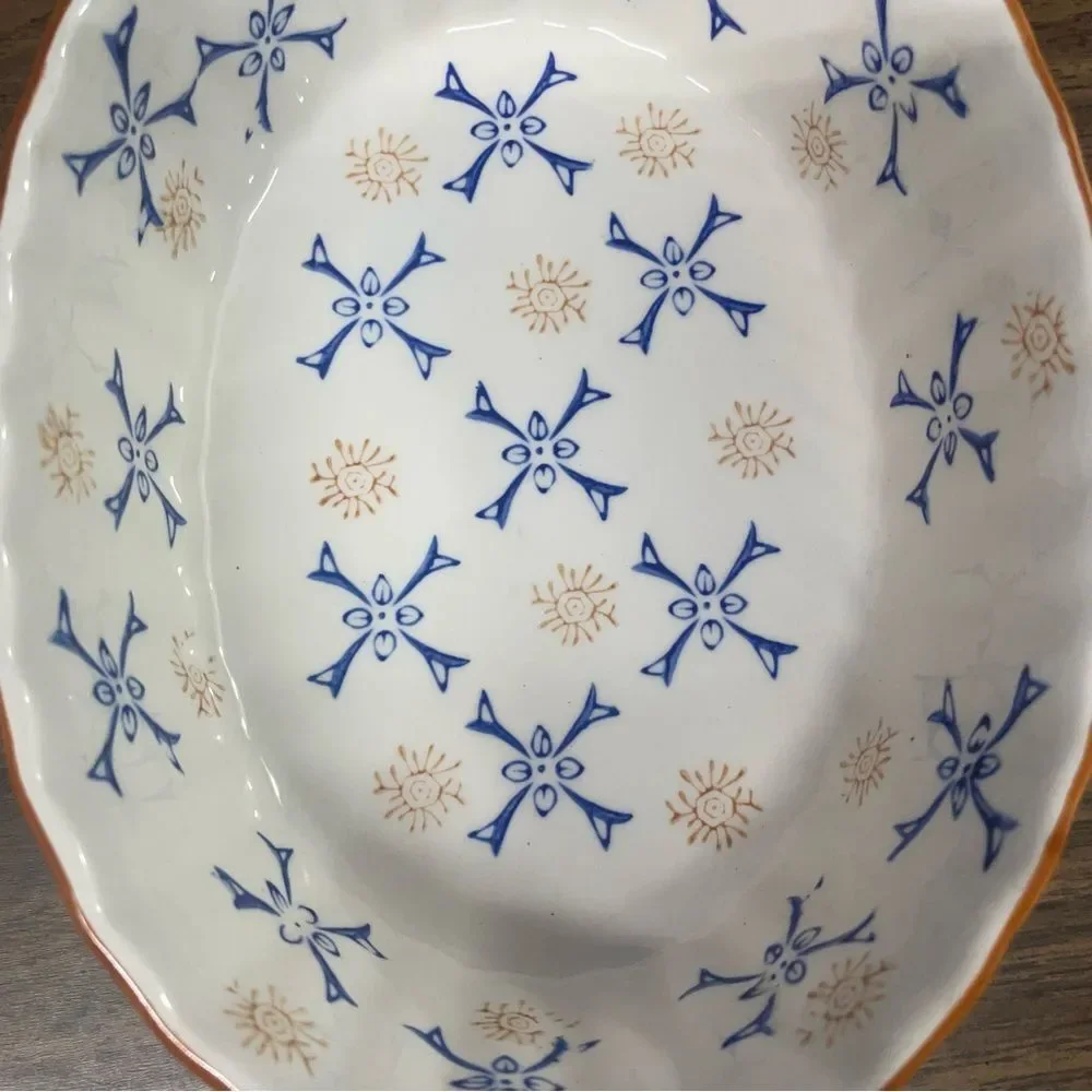 Temp-Tations‎ Blue and Orange Serveware bowl